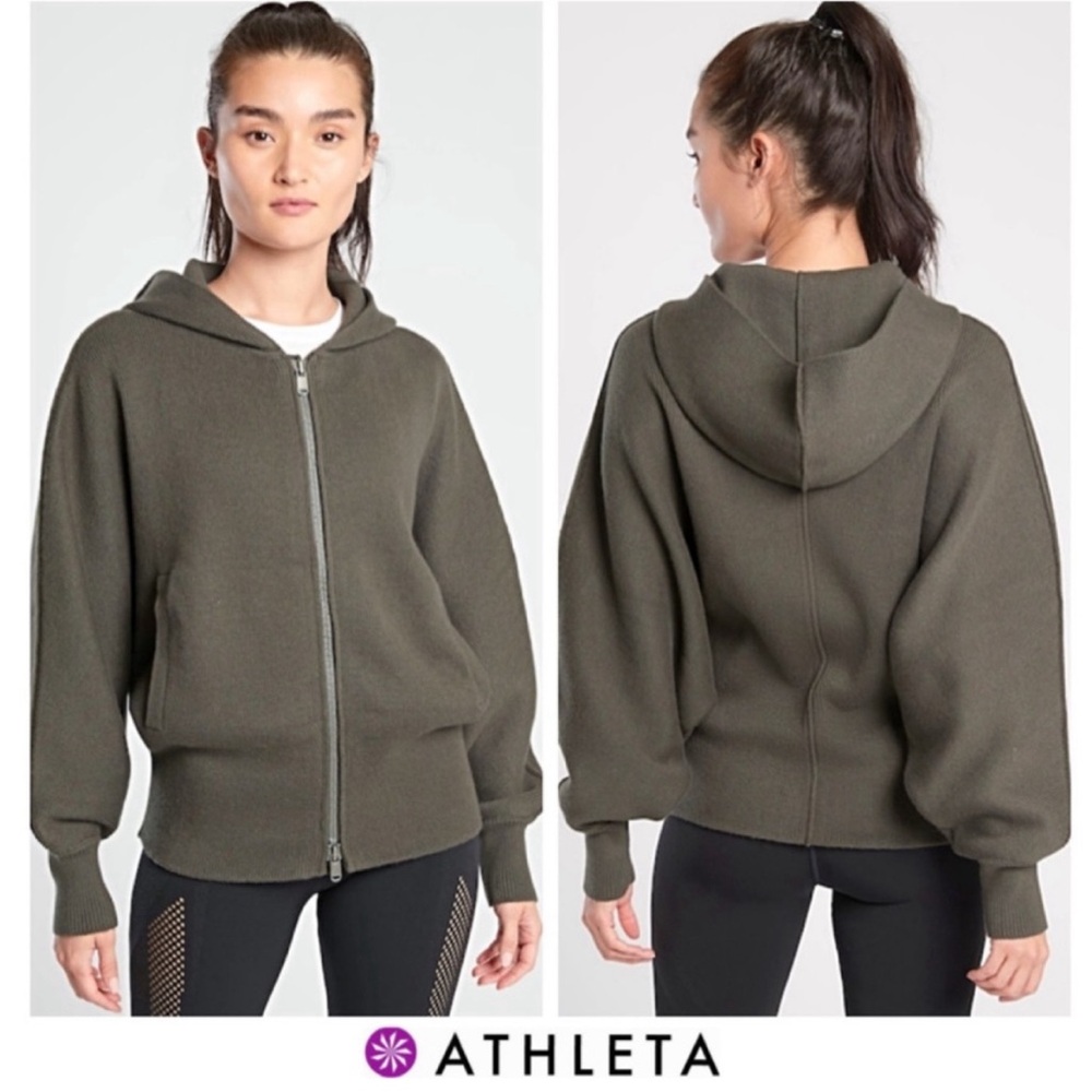 Athleta Aurora Dolman Hooded Sweater large